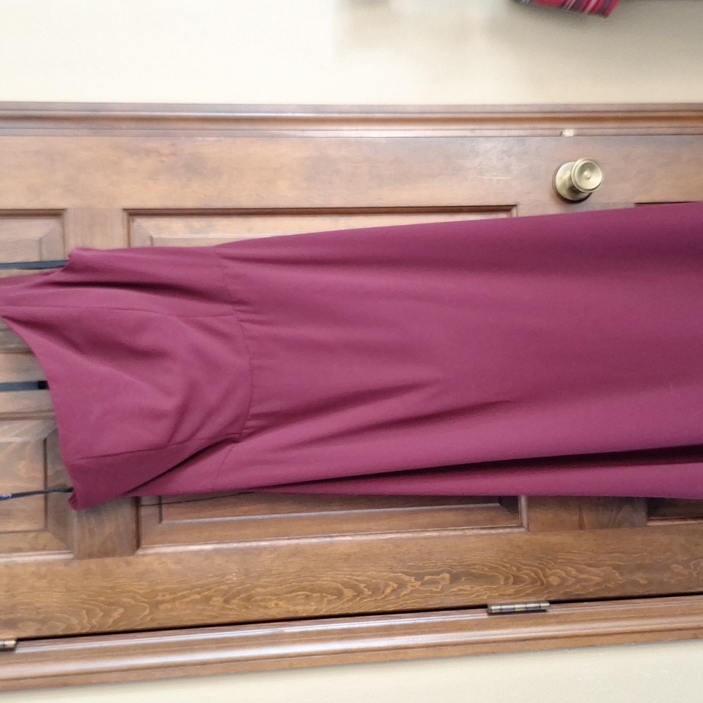 Hayley Paige Occasion s 5962 Sangria Burgundy One Shoulder Chiffon Gown